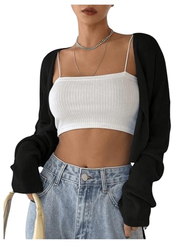 Floerns Women's Tie Front Long Sleeve Lightweight Cropped Cardigan Sweaters4