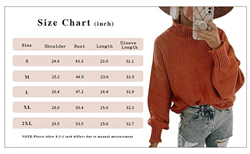 image for Ashuai Womens Turtleneck Sweaters Casual Oversized Chunky Batwing Long
