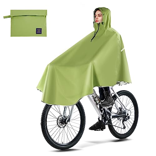 LAMA Poncho da bicicletta, mantello impermeabile da ciclismo, leggero, riutilizzabile, per ciclismo, equitazione, ragazzi, ragazze, uomini, donne e adulti, Matcha, XL/XXL