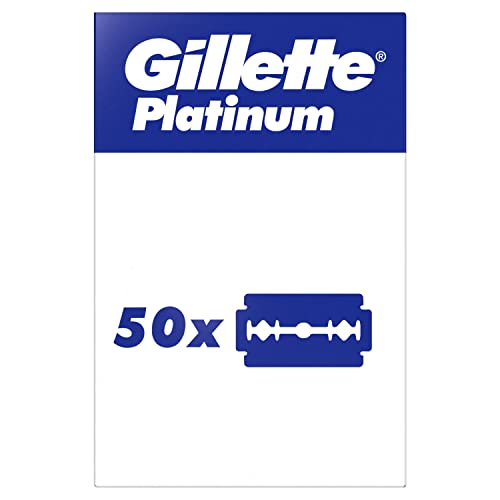 Gillette Platinum Hojas De Afeitar De Doble Filo Para Hombre, 50 Recambios, cuchillas de afeitar