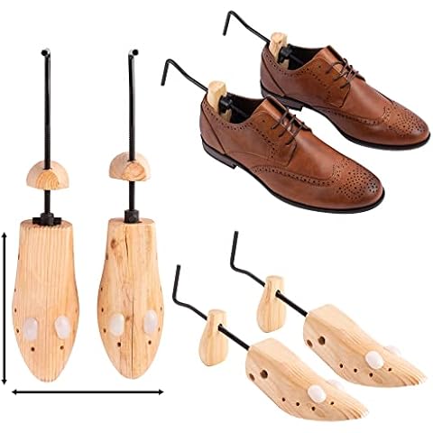 Jazooli 2x Mens Womens Shoe Stretchers Trainer Boot Trees Inserts Width Bunion Corn Comfort Pine Wooden Shaper Gents Ladies UK Size 7-11 / Euro Size 41-46 (One Pair) Cover