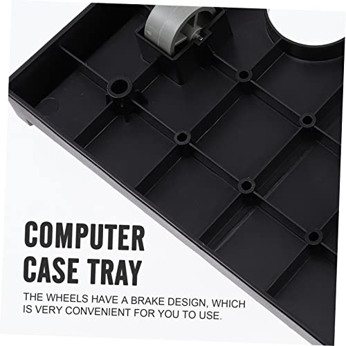 Soporte móvil para CPU con ruedas ajustables, elevador para torre de computadora de escritorio, soporte para torre de PC de plástico para oficina y hogar miniatura 7