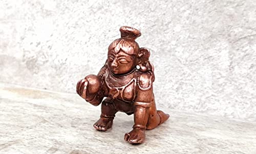 Image of Copper Bal Krishna with Laddu Idol 1.6 in | 55g