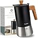 Produktbild Diemker Premium Espressokocher (300ml) | Espressokocher aus Edelstahl und echtem Olivenholz, mit Untersetzer, alle Herdarten, Induktion, Mokkakanne, Mokkakocher, Italienischer Kaffee,