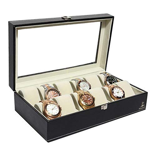 PANKATI® 10 Slot Leather Watch Box Organizer (Black) (B07MKTZWD6) Amazon Price History, Amazon Price Tracker