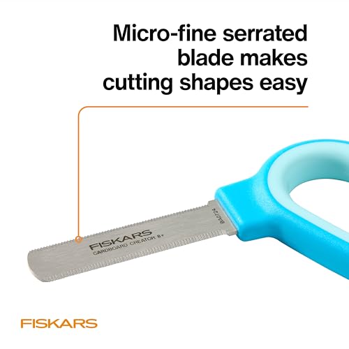 Image of Fiskars Kids Cardboard Creator - Safer Cardboard Cutting Tool with Ergonomic SoftGrip Handle, For Craft and School Supplies, 5 inches