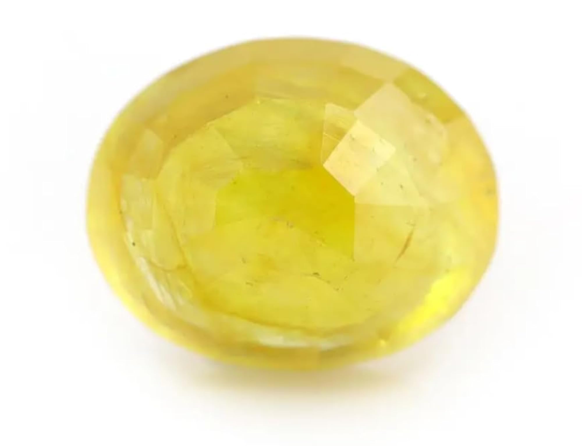 6 Ratti Pukhraj Stone Oval Shape