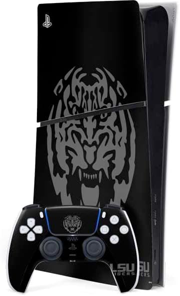 Skinit Decal Gaming Skin Compatible with PS5 Slim Digital Edition Bundle - Officially Licensed LSU Geaux Tigers Design