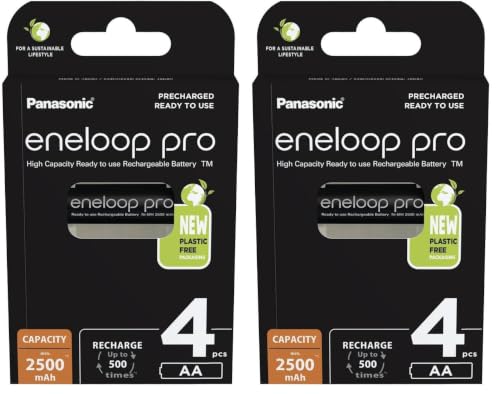 eneloop pro, AA/Mignon NI-MH Akku, 4er-Pack, Kapazität mit min. 2500 mAh, Ready-to-Use NI-MH Akkus, bis zu 500 Mal wiederaufladbar… – Ansicht 1