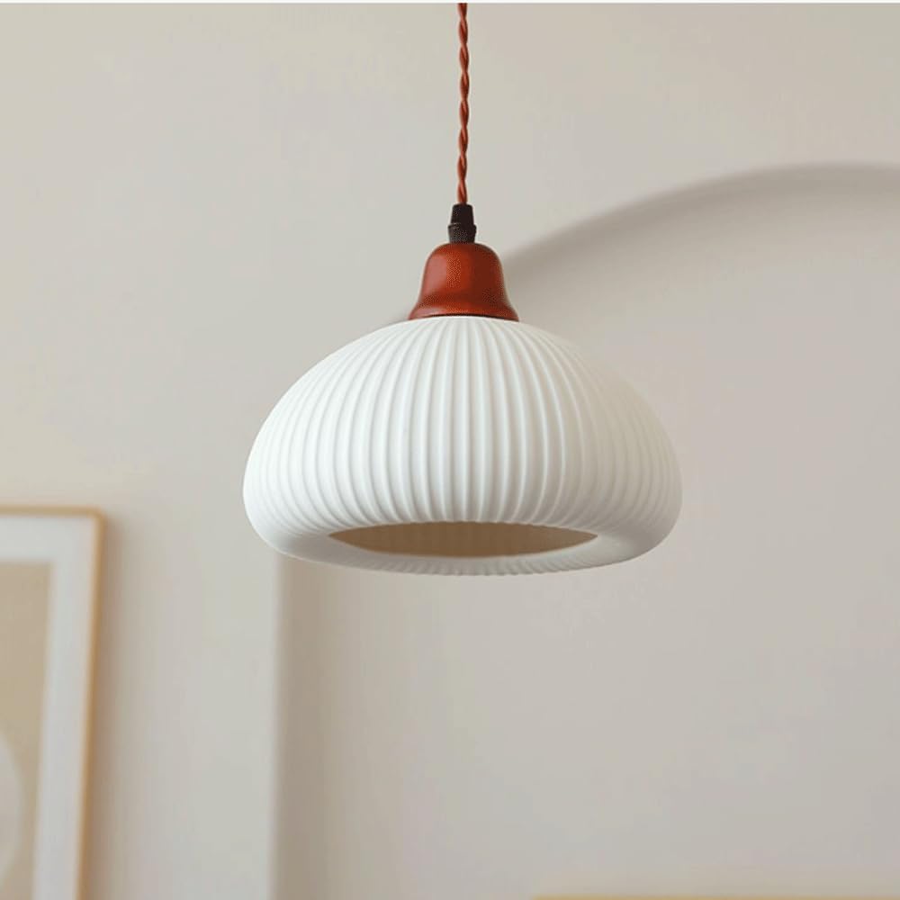 da a Sospensione a Testa Sina con Sorgente Luminosa E27, da a Sospensione in Ceramica e Legno ello con personalità Creativa, Dario in Stile Minimalista Giapponese, apparecchi di