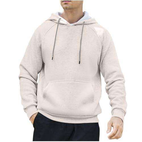 Mens Hoodie Oversized Long Sleeve Hooded Sweatshirt Lightweight Casual Loose Pullover 2025 Fall Fashion Clothes
