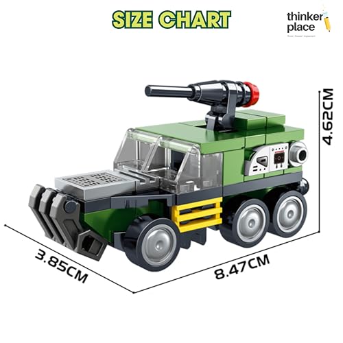 Image of STEM Armored Vehicle Building Blocks Set (84 Pcs) | DIY Machine Gun Toy for Kids 7+ Years (Boys & Girls) | Educational Construction | Creativity & Action Play Toy