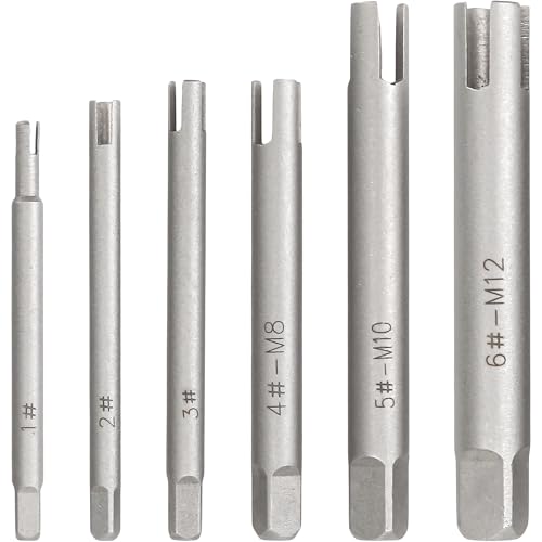 6Pcs Tap Extractor Set – High Speed Steel 3/4 Flute Broken Head Screw and Bolt Remover Tool for Stripped Screws, Industrial and Home Repair Work – Optional Types for Removal