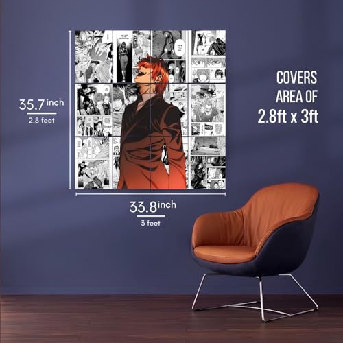 Image of Posternet Set of 12 Light Yagami manga kit wall decor 300 GSM hard poster Death Note posters Paper Print (11.7 inch X 8.3 inch) Full size (33 inch X 23 inch)