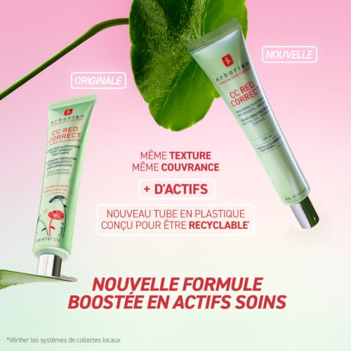 Erborian - Crème Teintée Anti-Rougeur CC Red Correct - Soin du Visage Perfecteur Automatique de Teint avec Correction Colorielle - Teint Unifié - SPF 25 - Cosmétique Coréen - 40 ml – vue 8