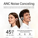 Adaptive Hybrid Active Noise Canceling 2026 Wireless Earbuds, 6 Mics ENC Clear Call Ear Buds, Hi-Res Audio Deep Bass Bluetooth 5.4 Headphones, 40H Playtime, Wireless Charging, LED, USB-C, Black - Image 2