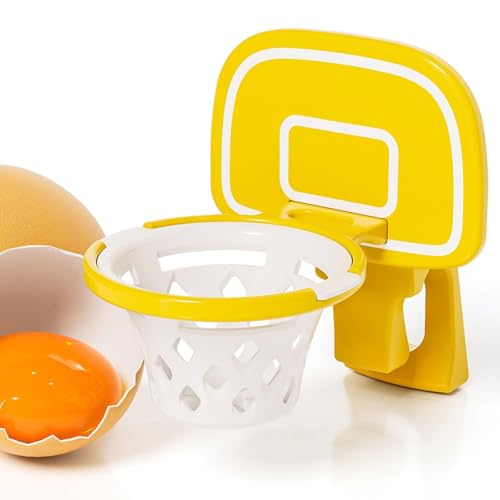 Separateur Oeuf Jaune et Blanc Panier de Basket, séparateur d'œuf,filtre d'œuf Forme de Cadre de Basket-Ball, séparateur d'œuf en Plastique (Jaune)