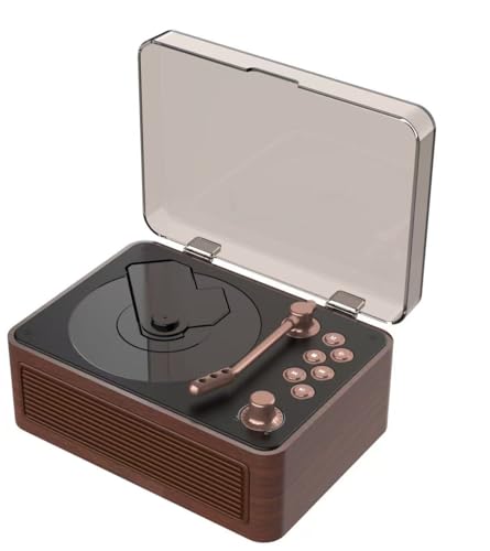 Gueray Reproductor de CD con altavoces, sonido estéreo de alta fidelidad, reproductor de CD vintage Bluetooth para el hogar, reproductores de CD de madera retro, radio FM con control remoto