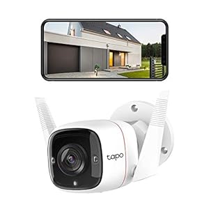 tapo caméra surveillance wifi extérieur tapo c310, 2k(3mp), étanche ip66, vision nocturne, détection de personne et alarme sonore, compatible avec alexa et google assistant