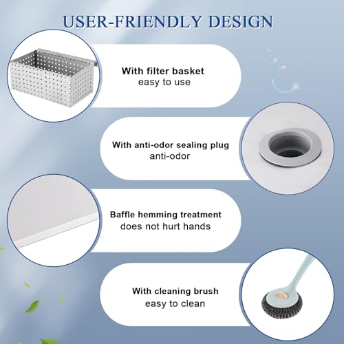 YUCHENGTECH Commercial Grease Trap 22L Stainless Steel Grease Trap Water Oil Filter Separator with 1 Top Inlet for Home Restaurant Canteen Kitchen Sink with Removable Baffles 40X24X23cm - Image 4