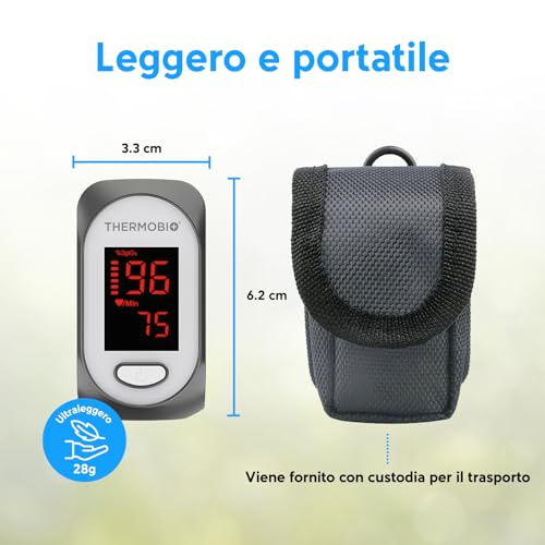 Thermobio Pulsossimetro Da Dito SPA30, Monitor Di Saturazione Di Ossigeno Nel Sangue, Saturimetro A Lettura Rapida Spo2 Con Schermo Oled Chiaro - 7