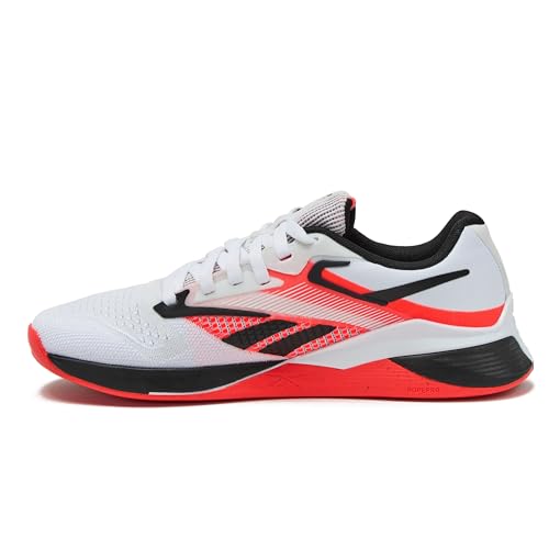 Reebok Women's Nano X4 Cross-Training Shoe, Footwear White/Black/Orange Flare, 10