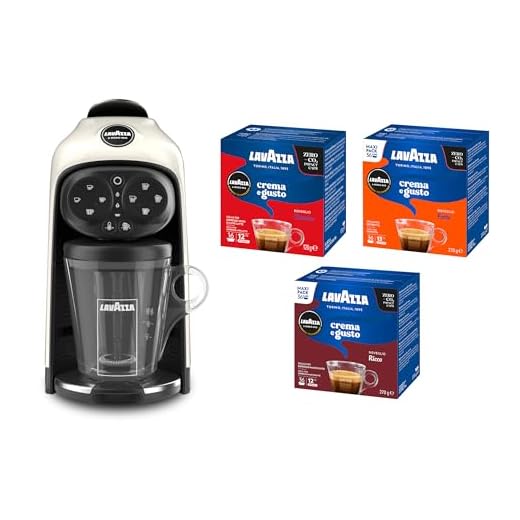 Elettrodomestici Lavazza, A Modo Mio Macchina per Caffè Deséa White Cream con 88 Capsule Crema e Gusto Assortite, Macchina per Espresso 1500 W, 220-240 V, 50/60 Hz, Capacità Max 10 Capsule di Caffè e 1.1 Litri d'Acqua