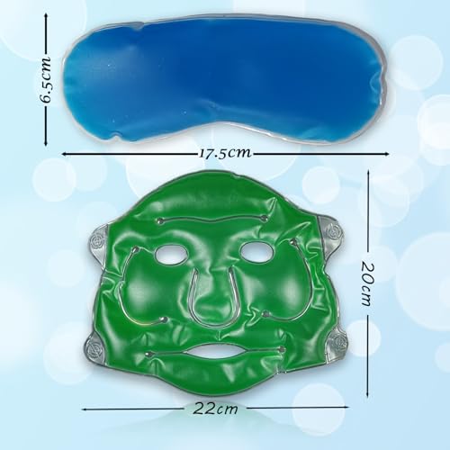 Image of Aqua Ice Face & Eye Cooling Gel Pad and Aloe Vera Gel Mask Ice Pack for Face and Eye Patches Remove Dark Circles, Fatigue Cool Eyes Patch Pads Eye Care | Facial Skin Refresh Face Mask for Hot & Cold Therapy (Aloe Face Mask, Blue Eye Cooling Pad)
