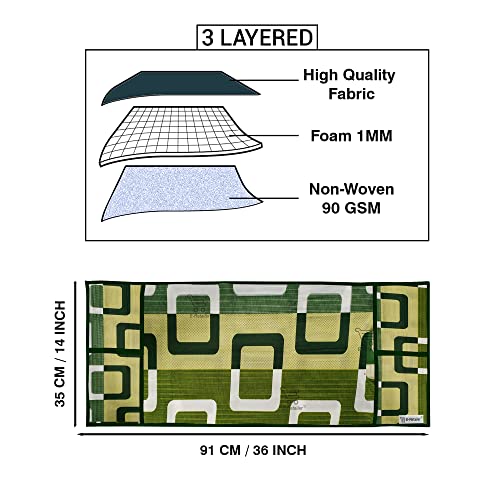 Image of Polyester 3-Layered Microwave Oven Top Cover With 4 Utility Pockets Suitable for Upto 30 Liter (Color- Green, Size-36x14 Inches)