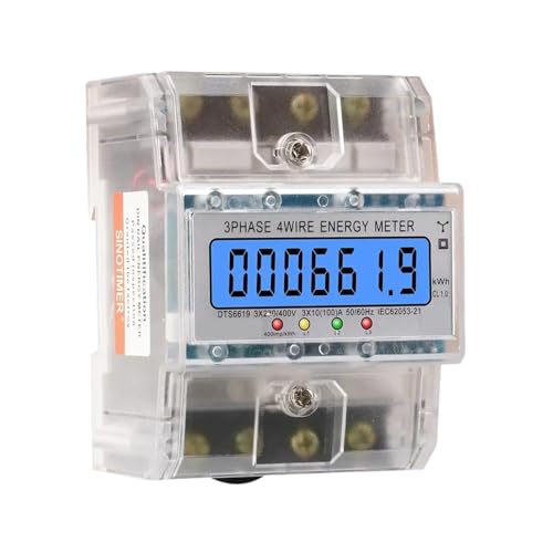 Display Digitale LCD 100A Con Misuratore Di Potenza Retroilluminato In Contatori Energia Contatore Elettrico Intelligente Kwh Trifase DTS6619 Facile Da Usare E Sicuro(Transparent Shell)