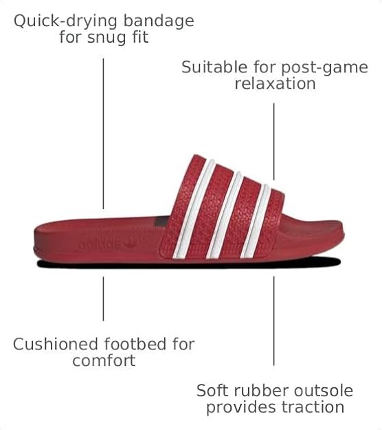 adidas Adilette OG Comfort - Men's (Red/White) Size 13