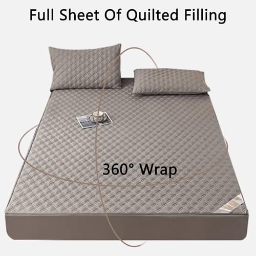 Pełne zamki błyskawiczne na ochraniacz materaca, Zippered Mattress Cover Multicolor Multiple Sizes(Dark Gray,150 * 200 * 15cm)