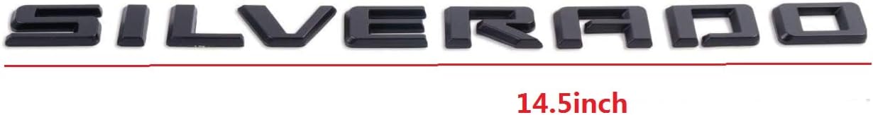 2019-2025 4pack OEM Nameplate with LT Emblem 3D Letters Badge Replacement for Silverado 1500 2500HD 3500HD 86539786 (Glossy Black)