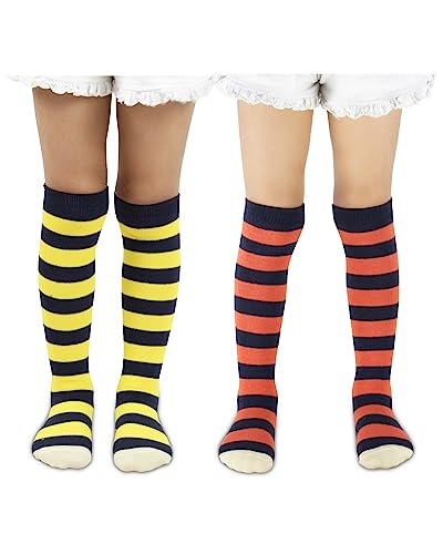 Image of Neska Moda Baby Boys & Girls Cotton Pack of 2 Pair Knee High Socks /Long Socks /Stockings (1-2 Years /2-3 Years /3-4 Years /4-6 Years)-SK1096andSK1100