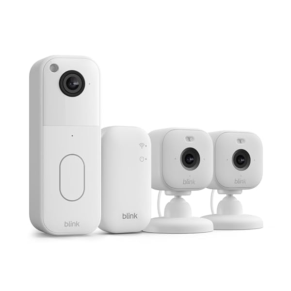 All-new Blink Video Doorbell + Mini 2 – Motion & chime alerts, HD viewing, and two way audio. Sync Module Core included – 1 camera system + Mini 2 (White/White)