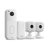 All-new Blink Video Doorbell + Mini 2 – Motion & chime alerts, HD viewing, and two way audio. Sync Module Core included – 1 camera system + two Mini 2 (White/White)