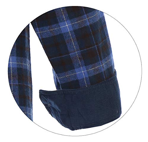 Gioberti Boy's Single Pocket Flannel Shirt with Corduroy Contrast4