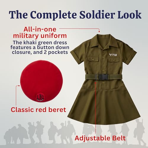 Disfraz Soldado Israelí para Niñas Talla Small miniatura 2