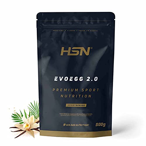 HSN Albúmina de Huevo en Polvo Evoegg 2.0 | Vainilla Caribeña 500g | Pura Proteína de Claras Deshidratadas de Gallinas no Enjauladas | No Incluye Dosificador | No-GMO Vegetariano Sin Lactosa Sin Grasa