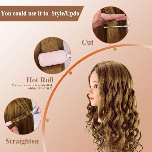 80% Real Hair Mannequin Head, TwoWin 26" (66cm) Styling Head, Hairdressing Training Head - Image 3