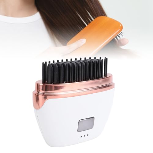 Image of Cordless Hair Straightener Brush, 25W MCH Ceramic Heating Portable Straightening Comb with 3 Temperature Settings, Lightweight for Easy Styling on the Go
