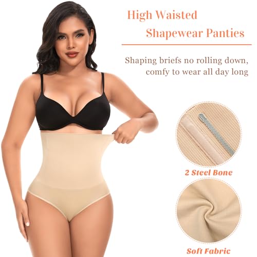 Image of Werena Tummy Control Shapewear for Women High Waisted Body Shaper Panties Slimming Girdle Shaping Briefs