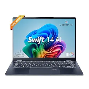 Acer Swift Go 14 AI PC Premium Laptop Intel Core Ultra 5 226V (14-inch OLED WUXGA/16GB LPDDR5X/512GB PCIe NVMe SSD/Intel Arc graphics/1440p IR Camera with Shutter/Win11/MSO) 1.28kg, Steam Blue.