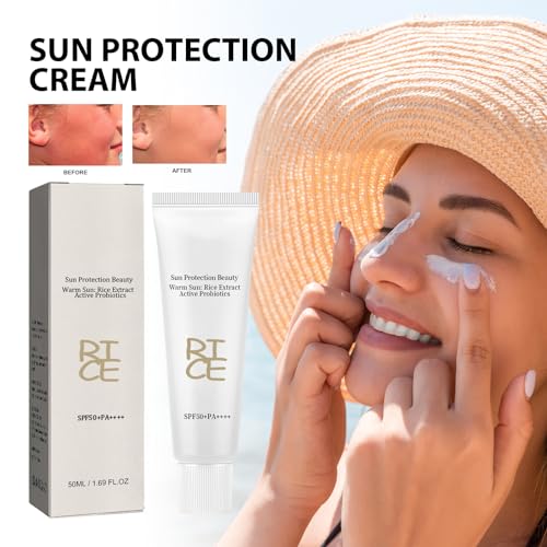 Q.Z.Art Relief Sun Rice Sunscreen For Face SPF50+ Korean Formula PA++++ for All Skin Types Facial Skincare, UV Defense, Nourishing Skin