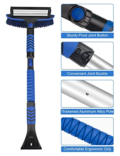 Anngrowy 41" Ice Scraper Snow Brush For Car Snow Scraper And Brush Snow Broom Car Windshield Scraper, 62" Microfiber Car Wash Brush Mop Kit Mitt Sponge With Long Handle Car Cleaning Supplies Kit #TOP2