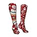 BoomDragon Fashion Cushion Crew Socks for Home Yoga Basketball, Women & Girls Arch Support Knee High Christmas Snowman Red Thermal Socks