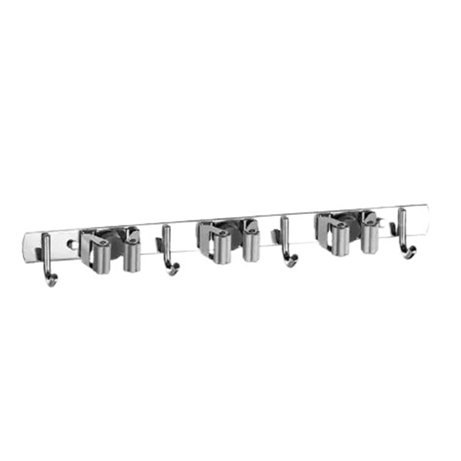 Porta Scope Parete Porta mocio Appendiabiti Mensola Gancio portaoggetti in acciaio inox Cucina Bagno Organizzazione Accessori per cucina(3 Mop 4 hook)
