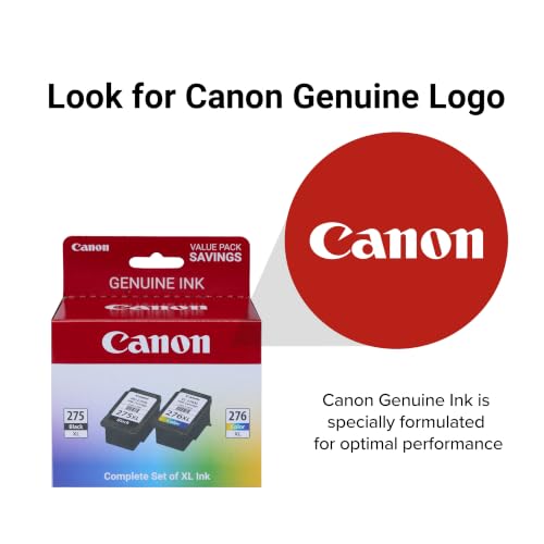Image of Canon PG-275 XL /CL-276 XL Genuine Ink Value Pack (2 Cartridges), Compatible with TS3520 /3522 /4722 /3720 /3722, TR4720, Extra Large (Pack of 12)