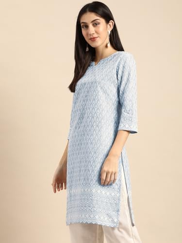 Image of Amazon Brand - Tavasya Women Cotton Solid Straight Kurta