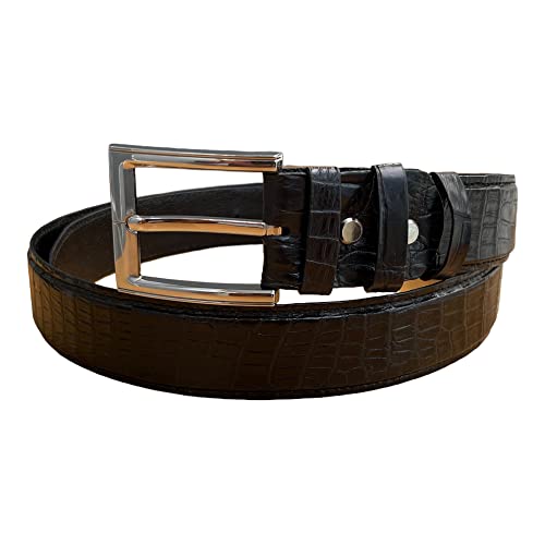 Genuine crocodile Belly leather skin Belts buckle for men, real Alligator Men's belt, strap width 1.57